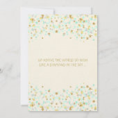 Invitation Twinkle Little Star Baby shower Gold & Mint (Dos)