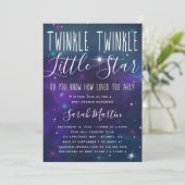 Invitation Twinkle Little Star Baby shower Invitation, Galaxy (Debout devant)