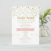 Invitation Twinkle Little Star Baby shower N'importe quelle c (Debout devant)