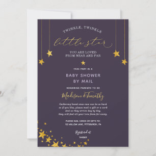 Invitation Twinkle Little Star Baby shower par courrier