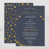 Invitation Twinkle Little Star Baby shower par courrier (Devant / Derrière)