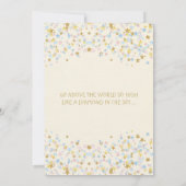 Invitation Twinkle Little Star Baby shower rose & bleu (Dos)