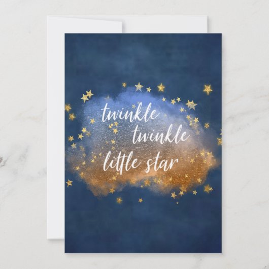 Invitation Twinkle Little Star | Bleu Gold Nursery Rhyme Quiz (Dos)