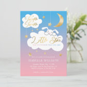 Invitation Twinkle Little Star Bunny Genre Reveal Party (Debout devant)