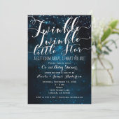 Invitation Twinkle Little Star Céleste Shower pour Bébé (Debout devant)
