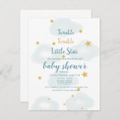 Invitation Twinkle Little Star & Cloud Baby shower (Devant / Derrière)