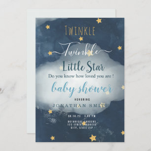 Invitation Twinkle Little Star & Cloud Baby shower