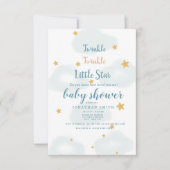 Invitation Twinkle Little Star & Cloud Baby shower (Devant)