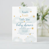 Invitation Twinkle Little Star & Cloud Baby shower (Debout devant)