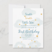 Invitation Twinkle Little Star & Cloud Baby shower (Devant)