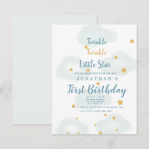 Invitation Twinkle Little Star & Cloud Baby shower