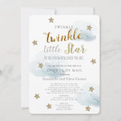 Invitation Twinkle Little Star & Cloud Baby shower Par Mail (Devant)