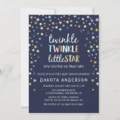 Invitation Twinkle Little Star Confetti & Blue Baby shower (Devant)