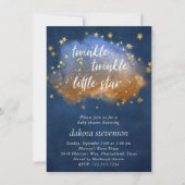 Invitation Twinkle Little Star | Cuivre bleu neutre et or (Devant)