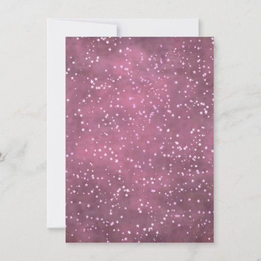 Invitation Twinkle Little Star | Dusty Mauve rose gris argent (Dos)