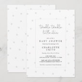 Invitation Twinkle Little Star Elegant Baby shower Grey (Devant / Derrière)
