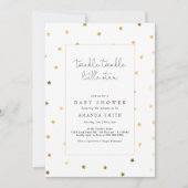 Invitation Twinkle Little Star Faux Gold Baby shower élégant (Devant)