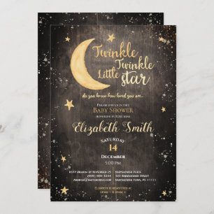 Invitation Twinkle little star gender neutre baby shower