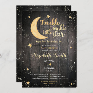 Invitation Twinkle little star gender neutre baby shower