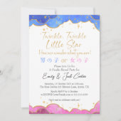 Invitation Twinkle Little Star Genre Révélation Rétro Rose Bl (Devant)