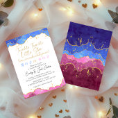 Invitation Twinkle Little Star Genre Révélation Rétro Rose Bl