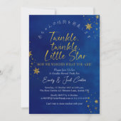 Invitation Twinkle Little Star Genre Révéler Blue Gold (Devant)