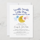 Invitation Twinkle Little Star Genre Révéler Lune adorable (Devant)