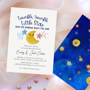 Invitation Twinkle Little Star Genre Révéler Lune adorable