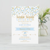 Invitation Twinkle Little Star Gold & Baby Blue (Debout devant)