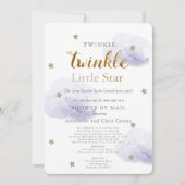 Invitation Twinkle Little Star Lavender Baby shower par courr (Devant)