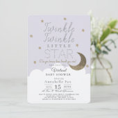 Invitation Twinkle Little Star Lilac Baby shower virtuel (Debout devant)