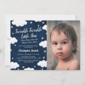 Invitation Twinkle Little Star Photo 1er anniversaire Invitat (Devant)