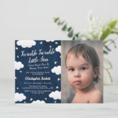Invitation Twinkle Little Star Photo 1er anniversaire Invitat (Debout devant)