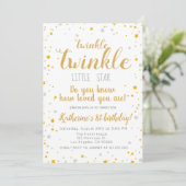 Invitation Twinkle Little Star Silver & Gold Girls Anniversai (Debout devant)