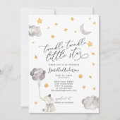 Invitation Twinkle Little Star Yellow Elephant Baby shower (Devant)