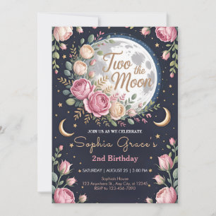 Invitation Twinkle Moon et Roses 2e Anniversaire