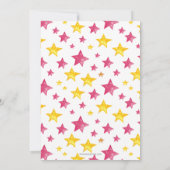 Invitation Twinkle petit Baby shower Star Gold Rose fille (Dos)