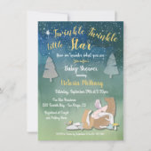 Invitation Twinkle petit étoile d'aquarelle animaux baby show (Devant)