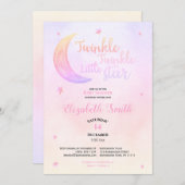 Invitation Twinkle petite étoile bébé fille bébé douche (Devant / Derrière)