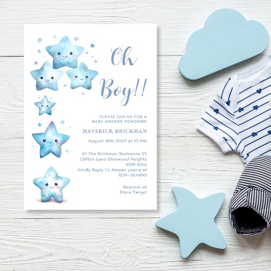 Invitation Twinkle scintille Petite étoile oh Baby shower gar