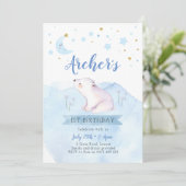 Invitation Twinkle scintiller petite étoile premier anniversa (Debout devant)