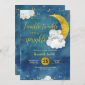 Invitation Twinkle Star Baby Sprinkle (Devant / Derrière)