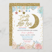 Invitation Twinkle Star Genre Reveal Invitation, fille ou gar (Devant / Derrière)