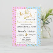 Invitation Twinkle Star Gold Metallic Genre Reveal Party (Debout devant)