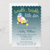 Invitation Twinkle Star Lamb Die Cut Baby shower (Devant / Derrière)
