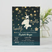 Invitation Twinkle Star Noir, Or, Baby shower ours (Debout devant)