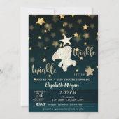 Invitation Twinkle Star Noir, Parties scintillant or, Baby sh (Devant)