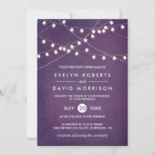Invitation Twinkle String Lumières foncé violet Mariage extér (Devant)