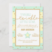 Invitation Twinkle Twinkle Aqua Yellow Gold Révélation de gen (Devant)