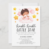 Invitation Twinkle Twinkle Baby shower fille (Devant)